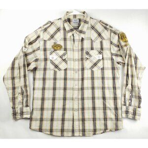 Kanji Shirt Men 3XL Black White 100% Cotton Pearl Snap Liverpool XXXVI Button-Up